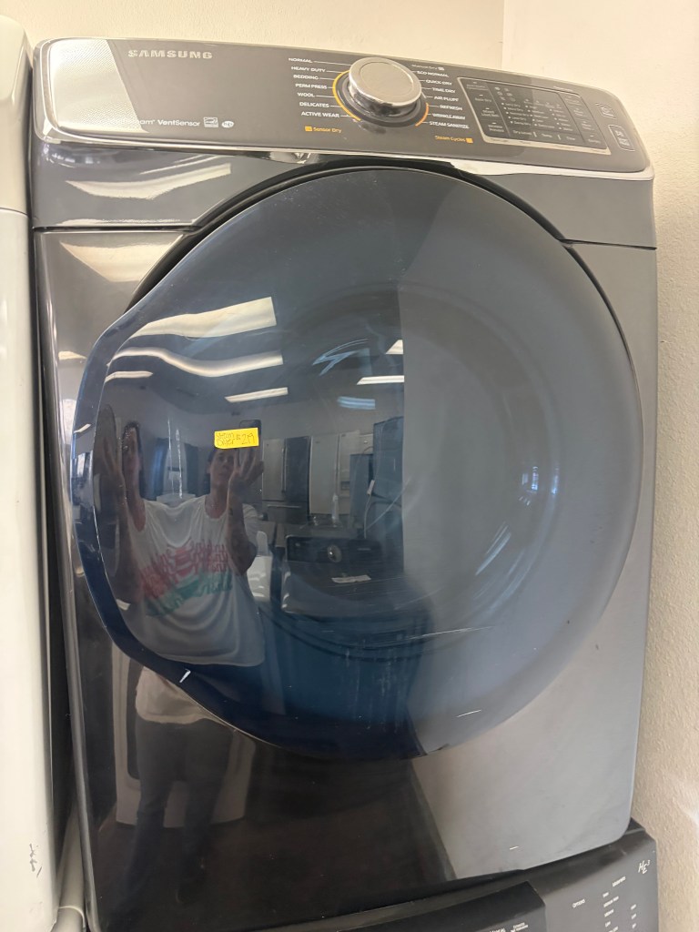 Steam Black Stainless Front Load Stack Dryer Stock#D-BD06234