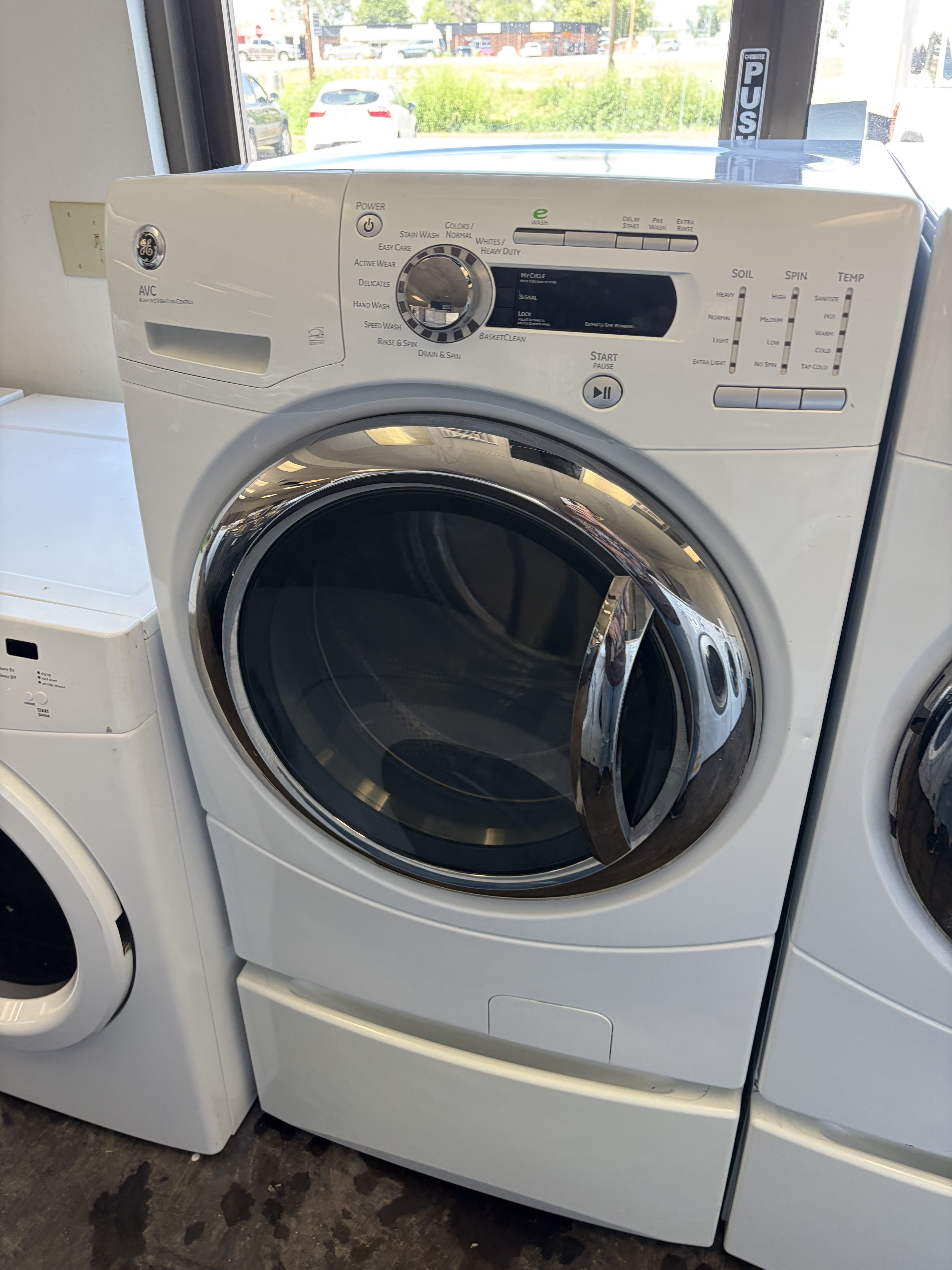 GE Profile Front Load Washer & Dryer Set on Pedestal Stock#WD-BK07241 - Image 3