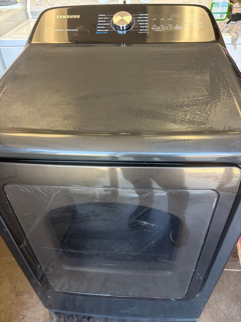 2020 Steam Black Samsung HE Dryer Stock#D-DB08282
