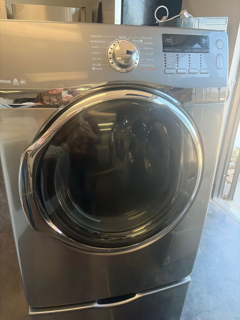 Steam Front Load Samsung Dryer on Pedestal Stock#D-BD08274