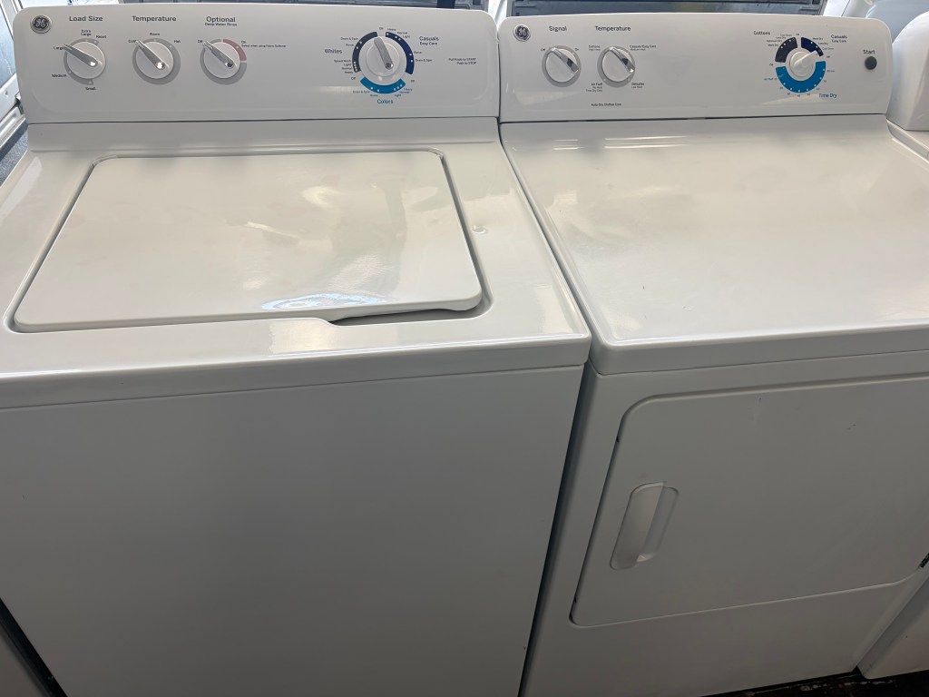 GE Super Capacity Stainless Tub Washer & Dryer Set Stock#WD-AB09072