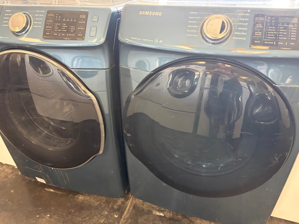 Blue Front Load Samsung Washer & Dryer Set *Can Stack Stock#WD-AA10011